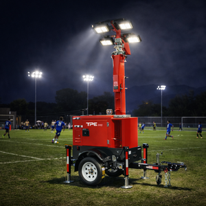 Tour d'éclairage diesel mobile sur remorque, 7m, levage manuel, 4x350W LED IP66, faisceau 180°, Kubota, direct usine - Product Image 4