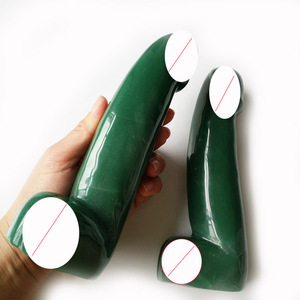 녹색 aventurine yoni 치유 비취 도매 보석 마사지 롤러 17cm 딜도 섹스 토이 - Product Image 2