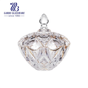 Récipient de stockage de fruits secs de haute qualité, <span class=keywords><strong>pot</strong></span> à bonbons <span class=keywords><strong>en</strong></span> verre cristal, <span class=keywords><strong>pot</strong></span> <span class=keywords><strong>en</strong></span> verre cristal Tanjin gravé avec couvercle <span class=keywords><strong>en</strong></span> verre, <span class=keywords><strong>pot</strong></span> à thé - Product Image 2