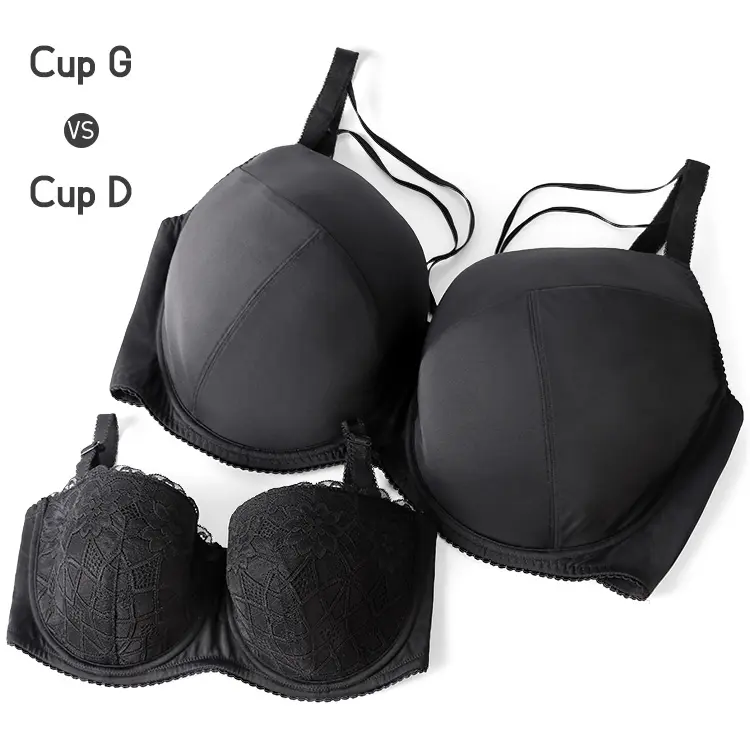 Custom Female Bra Underwires Cotton Breathable Push Up D E F G 3/4 Cup Bigger Breasts Bras For Plus Size Women