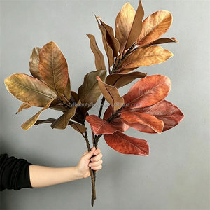 Ramo di <span class=keywords><strong>Foglie</strong></span> di Magnolia Artificiale L680, Verde Autunnale con Tocco Realistico, per Matrimoni, Ringraziamento e Decorazioni Domestiche - Product Image 1
