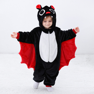 TONWHAR lupo pipistrello con cappuccio pagliaccetto bambini tuta con cerniera per bambini costume di halloween per natale - Product Image 4