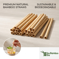 Pailles jetables en vrac pour les magasins de boissons, pailles en bambou naturel écologiques pour les boissons à emporter