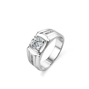 Pas cher se marier D couleur 1 carat Mosanite bague en argent Sterling 925 haute qualité carbone <span class=keywords><strong>silice</strong></span> hommes bague étanche bijoux - Product Image 2
