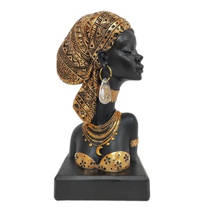 Nouveau Style africain fille buste résine ameublement décor 2023 - Product Image 5
