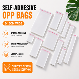 Bolsas de Embalaje de Plástico Transparente con Logotipo Personalizado, Bolsas de Celofán Autoadhesivas BOPP OPP Reutilizables con Solapa Adhesiva para Alimentos, Joyería - Product Image 1