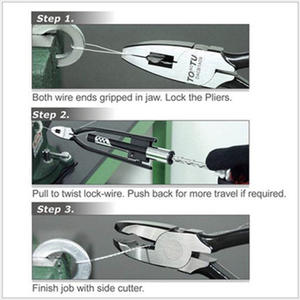 ชุดคีมบิดลวดเพื่อความปลอดภัยสำหรับเครื่องบิน<span class=keywords><strong>9</strong></span>นิ้วตัวล็อกเครื่องมือบิดเกลียวเพื่อความปลอดภัยคีมลวด - Product Image 5