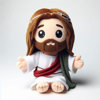 Peluche personnalisée de personnage biblique, poupée en peluche souple de Jésus, figurine religieuse personnalisée, jouets en peluche chrétiens personnalisés