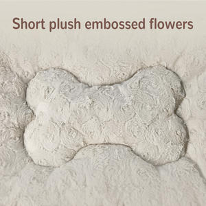 C4P Luxus Kunstfell Haustierbett 29 Zoll Rechteckiges Hundekissen mit Rosenmuster Neues Design Zubehör Günstiger Großhandel Katzenbett - Product Image 2