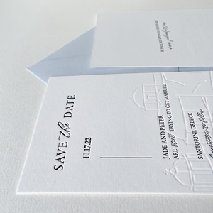 Invitación de Boda de Papel de Algodón Hecha a Mano con Ilustración Personalizada del Lugar, Diseño Minimalista, Invitaciones de Boda de Lujo - Product Image 4