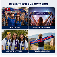 Digitaldruck Schal Benutzer definierte Fans Cheer Günstige gestrickte Polyester Fußballfans Custom Designed Outdoor Fußball Schal
