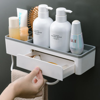 Nouveaux supports de rangement pour salle de bain, étagères murales, porte-shampoing, porte-serviettes adhésif