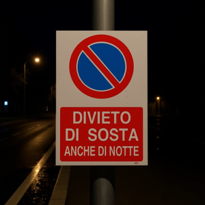 Señal de Prohibido Estacionar de PVC, Incluso de Noche, 30x45 cm, Símbolo Circular Rojo y Azul, Señal de Advertencia de Tráfico Vial - Product Image 3