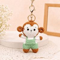 Porte-clés miniature fait main en crochet, figurines animales mignonnes tricotées : Lapin, Ours, Chat, Cochon, Singe, Souris, Abeille, Cheval, Teckel, Chien – Breloque de sac