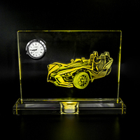 Broche en cristal 3d à Sublimation, nouveau design k9, personnalisé, logo gravé au laser, horloge en cristal avec base LED, vente en gros,