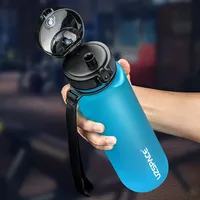 UZSPACE 32oz 1000ml Usine En Gros Promotionnel Logo Personnalisé Tritan Sans Bpa Durable Étanche Flip Couvercle Bouteille D'eau En Plastique