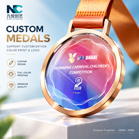Médaille commémorative en cristal, récompense personnalisée avec cadre métallique gravé pour courses et cérémonies