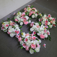 Centre de table floral en soie artificielle rose et blanche, rose pivoine, décoration de table de mariage, Thanksgiving, fête des mères