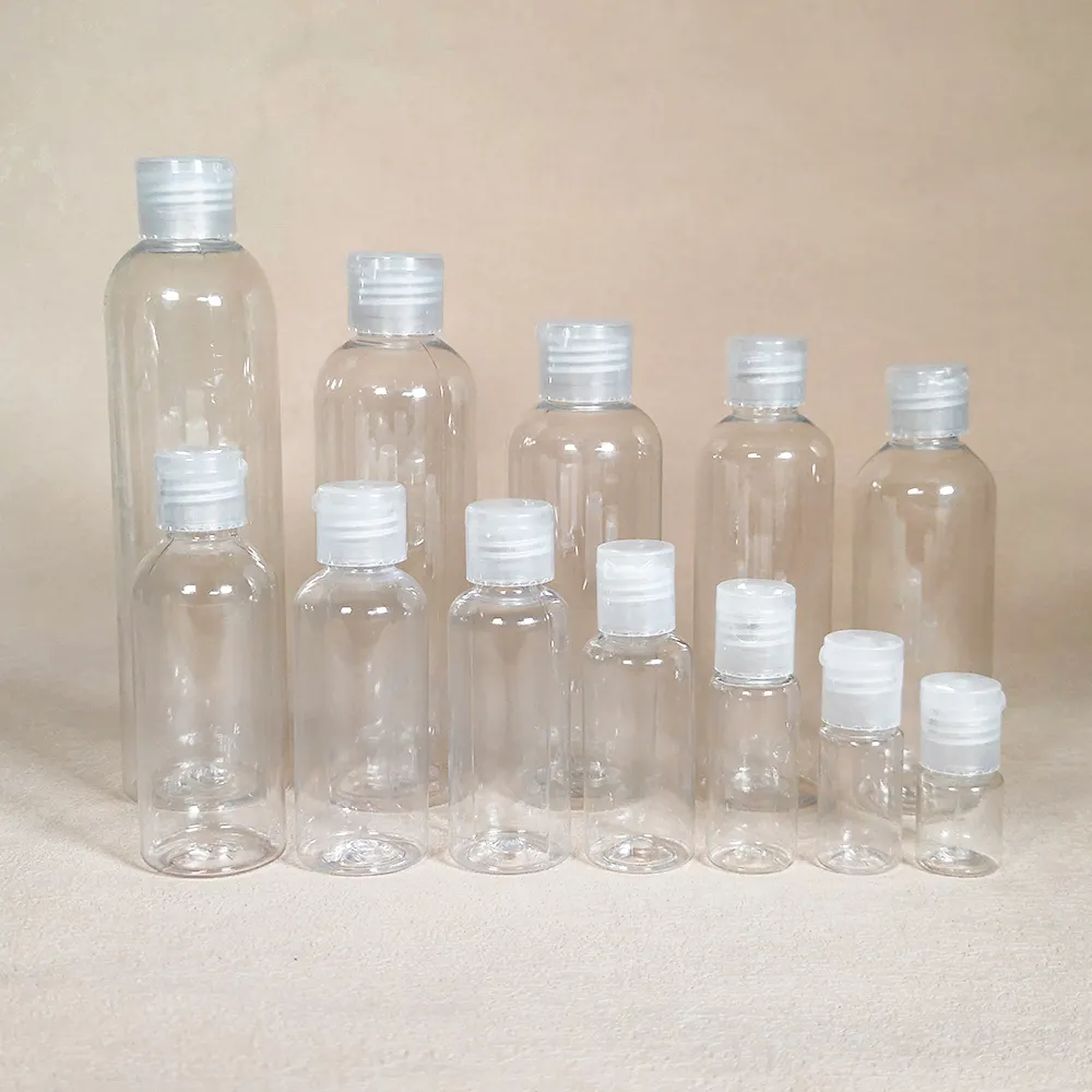 Fabricante de China hacer botella de plástico para mascotas para cosméticos 100mL 120ml 150ml botella de agua para mascotas con tapa