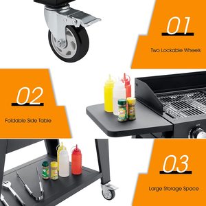 Plancha de acero inoxidable de 4 quemadores para acampar comercial barbacoa de gas propano parrilla de gas al aire libre - Product Image 4