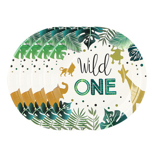 Kit de fournitures pour fête d'anniversaire Wild One, thème tropical, assiettes, gobelets, serviettes, décorations jetables pour la célébration du premier anniversaire - Product Image 2