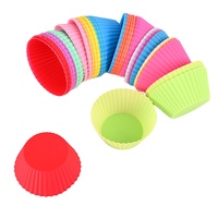 Moules à muffins ronds en silicone 11 couleurs, qualité alimentaire, pour gâteaux et biscuits, outils de cuisson antiadhésifs, 7 cm et 9 cm