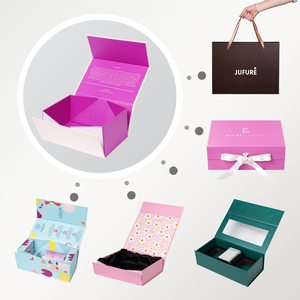 Cajas de Papel Duro con Logotipo Personalizado al por Mayor, Caja de Embalaje para Extensiones de Cabello y Pelucas, Caja de Regalo Cosmética Magnética Reciclable con Satén - Product Image 4