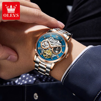 Montres automatiques OLEVS pour homme, montres mécaniques multifonctionnelles pour homme, squelette, volant d'inertie, montre de luxe originale pour homme 6670