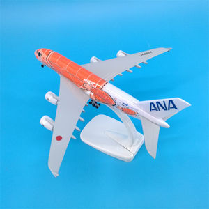 Avión Airbus A380 a Escala 1/400 de 18 cm, Aerolínea Japonesa ANA, Diseño de Tortuga Naranja, con Tren de Aterrizaje para Exhibición - Product Image 4