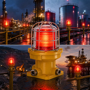 Feu de signalisation d'obstruction aérienne LED antidéflagrant AC220V en alliage d'aluminium IP66 non-réfléchissant Yuge HKZAD-09 pour tours et cheminées - Product Image 3