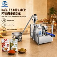 Système de conditionnement rotatif pour poudre de condiment coriandre masala, avec vis sans fin servo, pour sachets Doypack refermables, Machine d'emballage de poudres