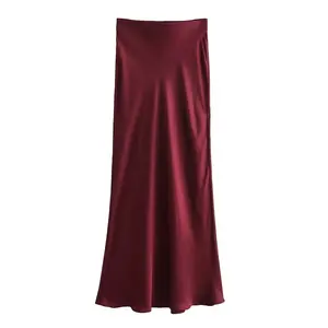 colorway comfortable elastic waist design women elegant casual wholesale long maxi skirt