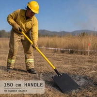 Outil d'extinction d'incendies en zone herbeuse, batte anti-incendie de 150 cm, manche en fibre de verre, poignée en caoutchouc, batte en caoutchouc FR 30x30 cm, lutte contre les incendies forestiers