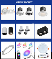 Spots encastrés LED, downlights encastrés au plafond, lampe de plafond 7W orientable, directionnelle, réglable vers le haut et vers le bas