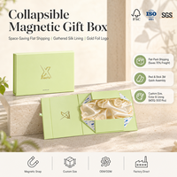 Boîte cadeau magnétique pliable personnalisée, emballage plat, carton ivoire, papier artistique, doublure en satin, luxe moderne, recyclable, bijoux, montre
