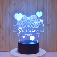 Lampe de nuit à illusion 3D à base noire de 16 couleurs avec télécommande