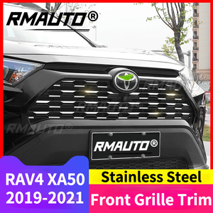 RAV4 XA50 กระจังหน้าโครเมียมประดับฝาครอบสติกเกอร์สแตนเลสสำหรับโตโยต้า RAV4 XA50 2019-2021 อุปกรณ์เสริมในรถยนต์ - Product Image 1
