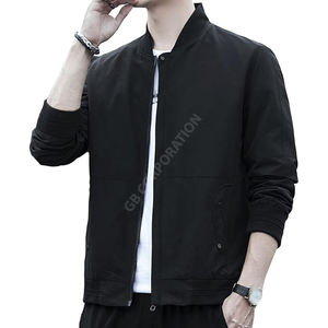 Blouson aviateur Softshell léger et décontracté pour hommes Patch élégant Coupe-vent d'hiver avec tissu en toile - Product Image 6