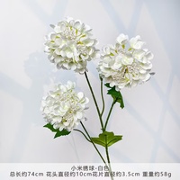 Bunga Hydrangea Buatan Grosir, Tangkai Tunggal 3 Kepala, Bunga Hydrangea Sutra Imitasi untuk Dekorasi Vas Rumah