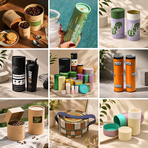 Caja <span class=keywords><strong>de</strong></span> Embalaje <span class=keywords><strong>de</strong></span> Cartón Redonda con Ventana Hermética y Tapa Personalizada <span class=keywords><strong>de</strong></span> Lujo para Nueces, Té, Café y Alimentos, 500g, 8oz, 100ml - Product Image 4