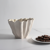 Jarrón de Flores para Boda, Diseño Moderno y Minimalista, Hecho a Mano, Ecológico, con Acabado Transparente, Color Personalizado, Tazón para Chocolate