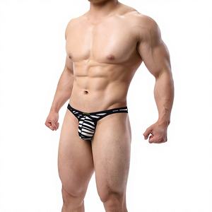 Nouveau style – Caleçons bikini taille basse pour hommes, directement de l'usine, respirants, tricotés, à rayures zébrées – Sous-vêtements de haute qualité - Product Image 3