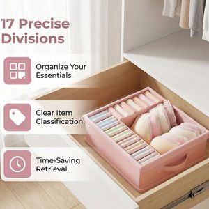 Kotak Penyimpanan Pakaian Bentuk Persegi Panjang, Organizer Pakaian Dalam, Kotak Penyimpanan Lipat untuk Lemari, Tempat Penyimpanan Kaus Kaki, BH, Dasi, Lingerie - Product Image 3