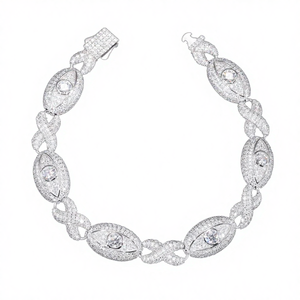 Stylish <b>Rapper</b> Hip Hop Gold Plated 925 Sterling Silver Cuban <b>Chain</b> Link Bracelet Brilliant Cut Moissanite GRA Certified - Product Image 4