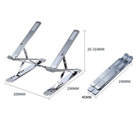 Support pour ordinateur portable à hauteur réglable à deux niveaux, support d'ordinateur portable de bureau portable, alliage d'aluminium, trépied créatif pour ordinateur portable