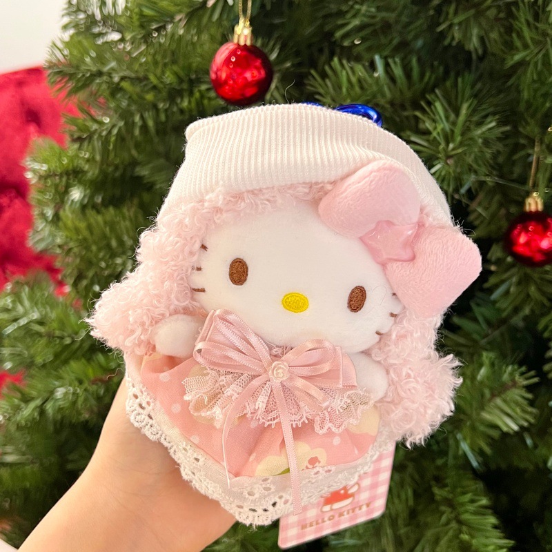 หมวกถักสีขาว-ผงผม-กระโปรงผง kt