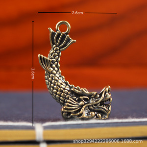 Llavero de latón Dingtong con colgante de Dragón de Nueve Hijos, decoración de mesa Wen Taotie, llavero de coche, regalo - Product Image 3