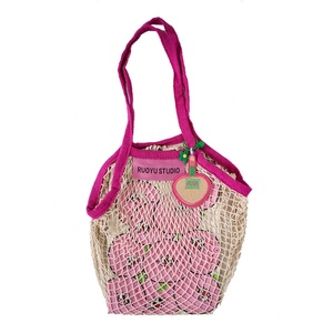 Borsa Promozionale Rosa da 16 Pollici in Rete di Cotone, Riutilizzabile per la Conservazione degli Alimenti, Pieghevole per il Trasporto di Verdure - Product Image 5