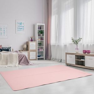Grand tapis de yoga et de pilates 6'x4' en TPE de 3 mm d'épaisseur, durable, pliable, avec sangle de transport pour entraînement à domicile - Product Image 1