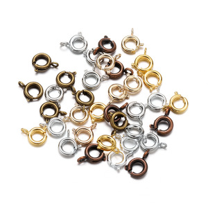 Cierre de resorte para collar, cierre de anillo en O de 6 mm, accesorio para pulsera de joyería DIY, cierre chapado en cobre, hebilla para joyería - Product Image 2